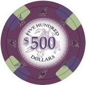Poker Knights Series Clay Poker Chips 13.5g Roll of 25 Chips - $500, CPPK-$500*25