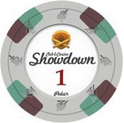Showdown Series Clay Poker Chips 13.5g Roll of 25 Chips - $1, CPSD-$1*25