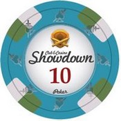 Showdown Series Clay Poker Chips 13.5g Roll of 25 Chips - $10, CPSD-$10*25