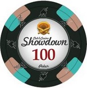 Showdown Series Clay Poker Chips 13.5g Roll of 25 Chips - $100, CPSD-$100*25
