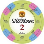 Showdown Series Clay Poker Chips 13.5g Roll of 25 Chips - $2, CPSD-$2*25