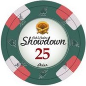 Showdown Series Clay Poker Chips 13.5g Roll of 25 Chips - $25, CPSD-$25*25