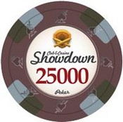 Showdown Series Clay Poker Chips 13.5g Roll of 25 Chips - $25000, CPSD-$25000*25