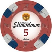 Showdown Series Clay Poker Chips 13.5g Roll of 25 Chips - $5, CPSD-$5*25