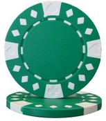 Diamond Suited 12.5 gram - Green Sold by the Roll25 pcs. per Roll, CPDS-GREEN*25