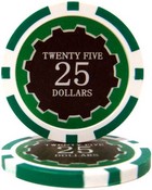 Eclipse 14 Gram Poker Chips - $25 Sold by the Roll 25 pcs per Roll, CPEC-$25*25