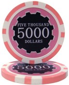 Eclipse 14 Gram Poker Chips - $5000 Sold by the Roll 25 pcs per Roll, CPEC-$5000*25