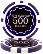 Eclipse 14 Gram Poker Chips - $500 Sold by the Roll 25 pcs per Roll, CPEC-$500*25