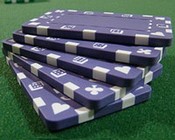 5 Purple Rectangular Poker Chips, CPPP-Purple*5
