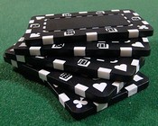 5 Black Rectangular Poker Chips, CPPP-Black*5