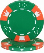 Crown & Dice 3 Tone 14 gram - Green Sold by the Roll25 pcs. per Roll, CPCD-GREEN*25