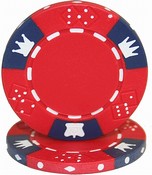 Crown & Dice 3 Tone 14 gram - Red Sold by the Roll25 pcs. per Roll, CPCD-RED*25