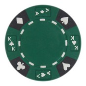 Ace King Suited 14 Gram Poker Chips Green - Roll of 25 pcs, CPAK-GREEN*25