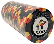 $100 Nile Club 10 Gram Ceramic Poker Chip Sold by the Roll 25 pcs. per Roll, CPNI-$100*25