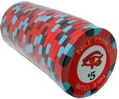 $5 Nile Club 10 Gram Ceramic Poker Chip Sold by the Roll 25 pcs. per Roll, CPNI-$5*25
