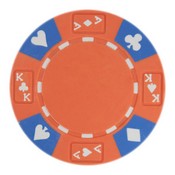Ace King Suited 14 Gram Poker Chips Orange - Roll of 25 pcs, CPAK-ORANGE*25