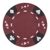 Ace King Suited 14 Gram Poker Chips Red - Roll of 25 pcs, CPAK-RED*25