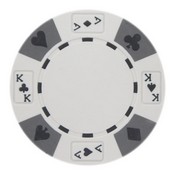 Ace King Suited 14 Gram Poker Chips White - Roll of 25 pcs, CPAK-WHITE*25