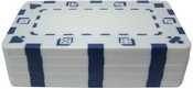 5 White Rectangular Poker Chips, CPPP-White*5