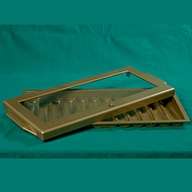 12 Tube Aluminum Chip Tray with Cover (Cutout 21 3/4 inch x 9 3/4 inch), AGS-tray12g