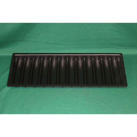12 Tube Black ABS Plastic, TRAY12