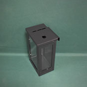 Black Metal 3 Window w/ J-Hook, Top Opening, TOBX3W-J
