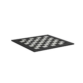 21 Leatherette Chess Board - Black/White, 1023A