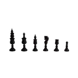 4" Wooden Indian Chessmen Pieces In A Wooden Storage Box, 2103A