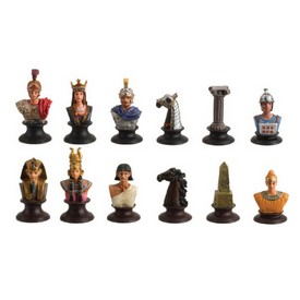 Egyptian - White Metal Chessmen (King: 2 1/8"), 2125E