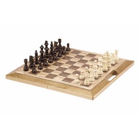 16" Hardwood Folding Chess Set W/ Handle, 2145B