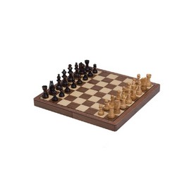 11" Walnut Magnetic Folding Chess Set, 2152