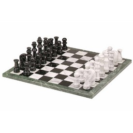 18" Black & White Marble Chess Set, 2178