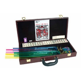 Burgundy Case Western Mah Jong W/ Racks & Pushers, 2400BP