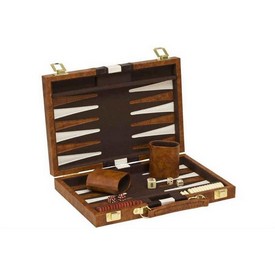 11" Brown & White Stripes Backgammon, 3011S