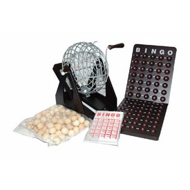 7 1/2" Wooden Bingo Set - Burgendy Color, 5200