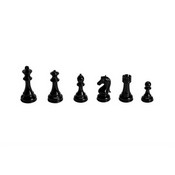 4.3" Weighted Black and White Chess Set Leatherette Board, 2109BS