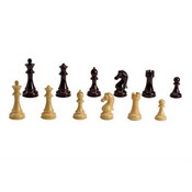 4.3" Weighted Tan/Burg Chess Set W/ Bwn/Wht Board, 2109CS