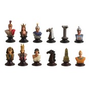 Egyptian - White Metal Chessmen (King: 2 1/8