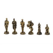 Medieval Gold/Silver Chessmen King: 3 3/4", 2132M