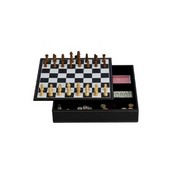 11" 7 In 1 Game Set In Black Leatherette, 2149L