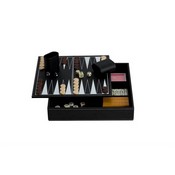 11" 7 In 1 Game Set In Black Leatherette, 2149L