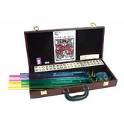 Burgundy Case Western Mah Jong W/ Racks & Pushers, 2400BP