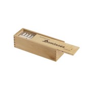 Jumbo Wooden Case Double 6 Dominoes W/Spinner, 2411SW
