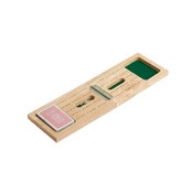 Wooden Travel Cribbage W/Playing Cards, 2428