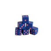 200Pc 16Mm Blue Dice W/ Pink Dots - New, 2500P-BLPK