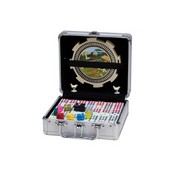 Dbl 12 Pro Mexican Train Dom/Chicken Dom Set W/ Whistling Hub In Alum Case, 2517MT-AL