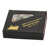 Dbl 12 Prof Number Mexican Train Dom/Chicken Dom W/ Whistling Hub, 2520MT-2