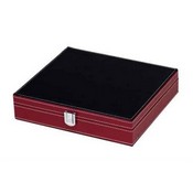 Dbl 12 Prof Color Dot Dom In Blk/Rd Leatherette Case, 2544