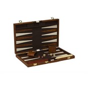 18" Brown & White Stripes Backgammon, 3011L