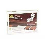 11" Brown & White Stripes Backgammon, 3011S